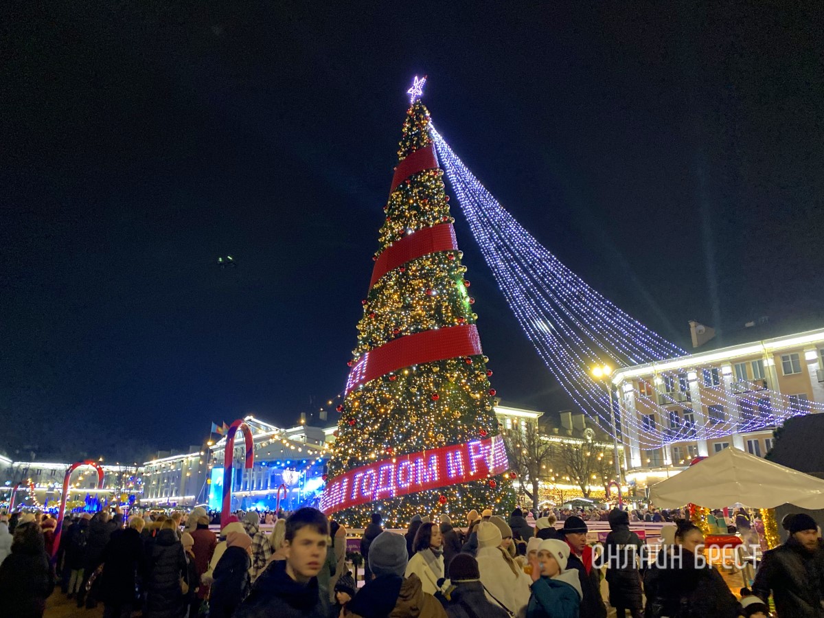 В Бресте зажгли главную елку города