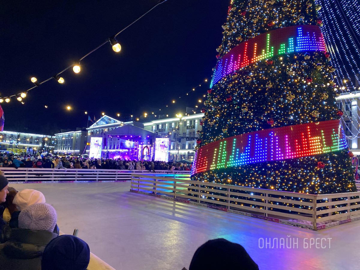 В Бресте зажгли главную елку города