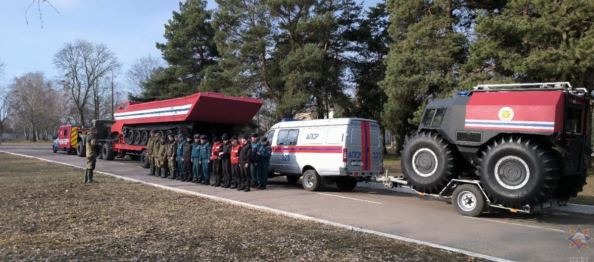 Учения спасателей на случай паводка прошли в Пинском районе