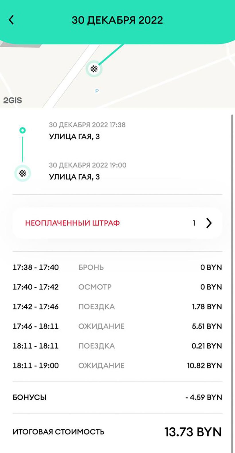 74 рубля за незаправленное авто и 450 рублей за мелкое ДТП. Две истории про штрафы от каршеринга