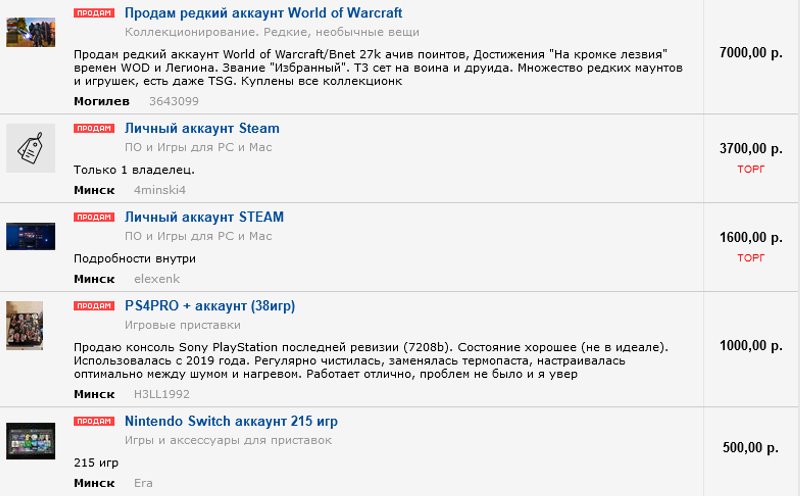 Тысячи долларов за «ачивки»: Как белорусы за огромные деньги продают аккаунты в компьютерных играх