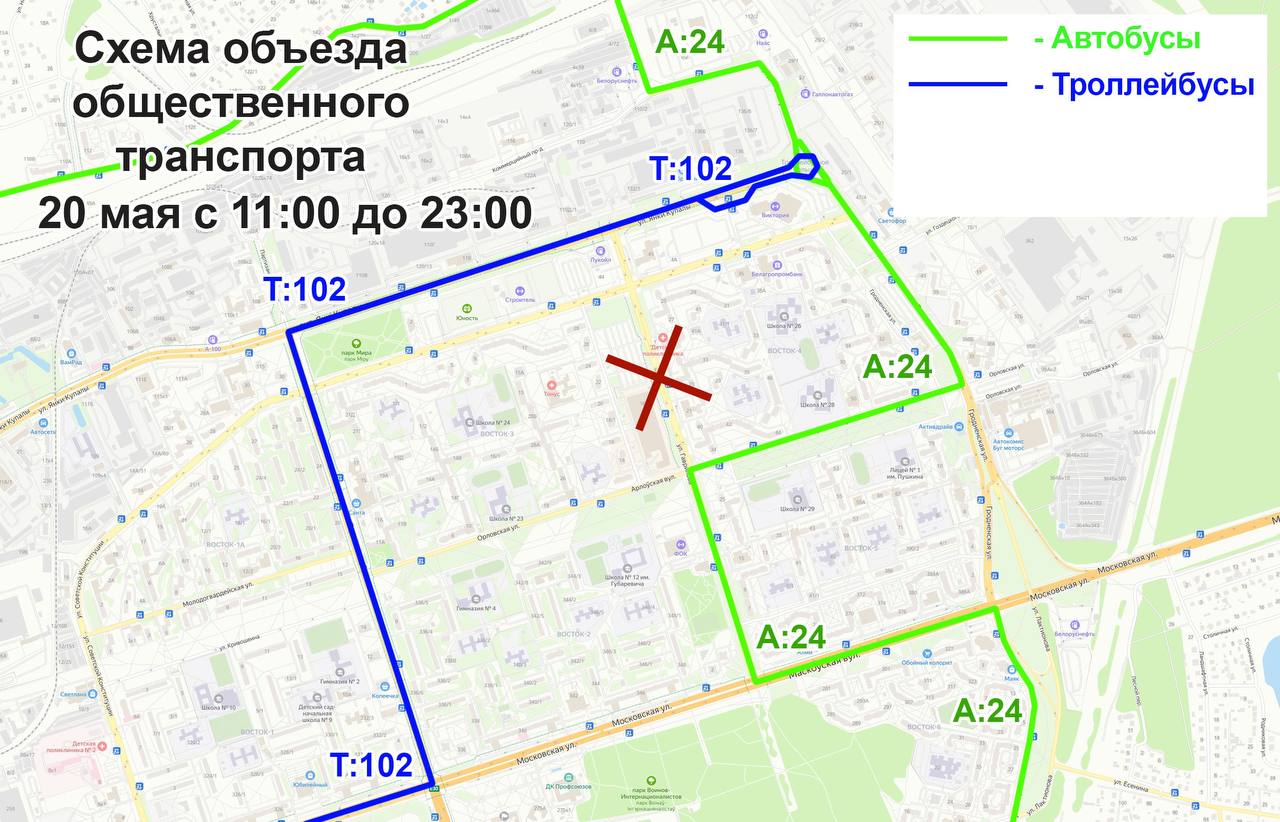 В Бресте 20 мая будут изменения в движении общественного транспорта
