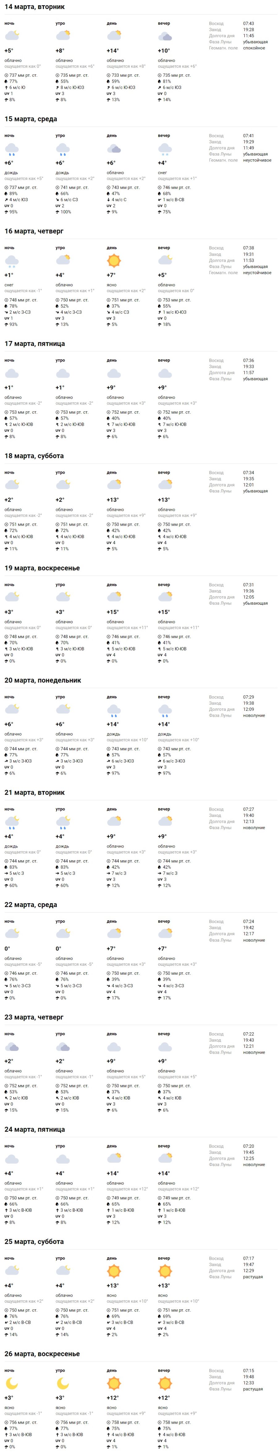 Какая погода ждет жителей Бреста в ближайшие дни