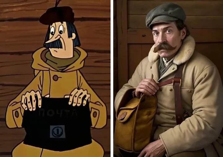 Нейросеть нарисовала героев советских мультфильмов в виде реальных людей. Смотрите, что получилось