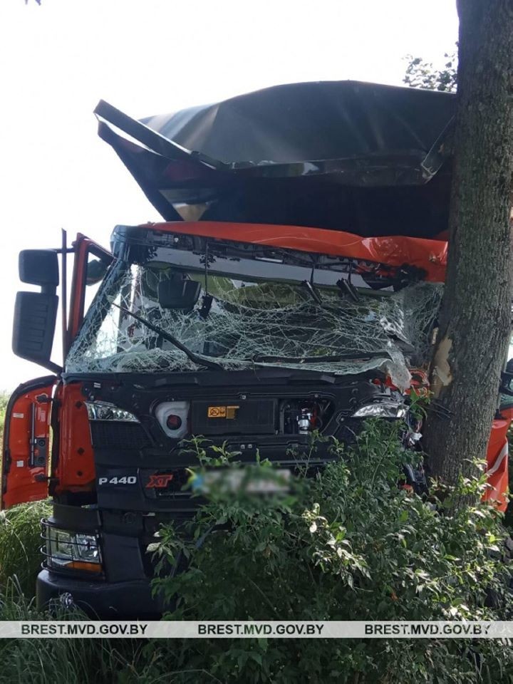 В Ивацевичском районе водитель фуры съехал в кювет и совершил наезд на придорожное дерево