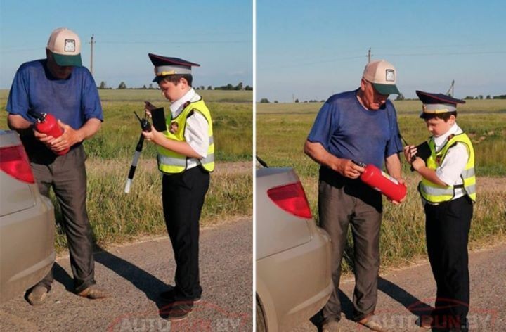 Мальчик в форме ГИБДД останавливает машины, а водители ему подыгрывают. ГАИ нашла парня