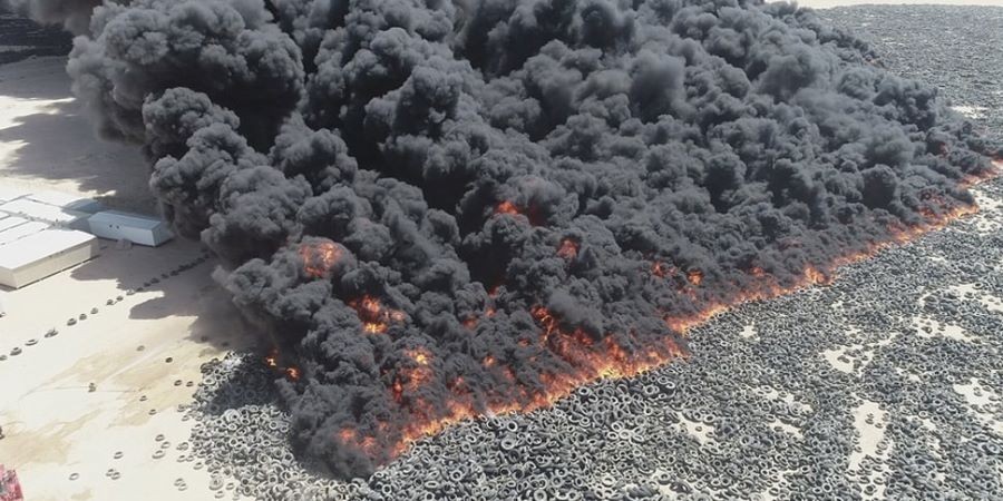 В Кувейте загорелась самая большая в мире свалка шин