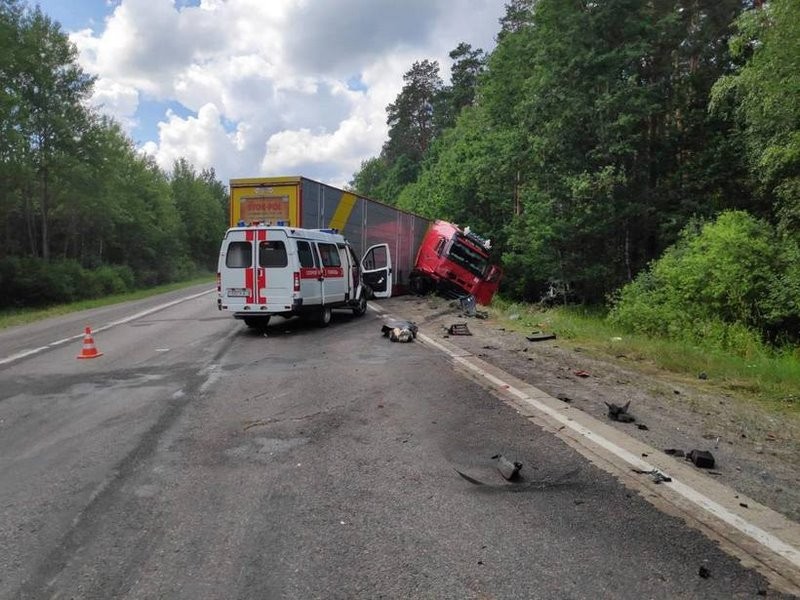В Беларуси женщина с детьми на Volkswagen выехала под фуру. Погибла она сама и ее дочь