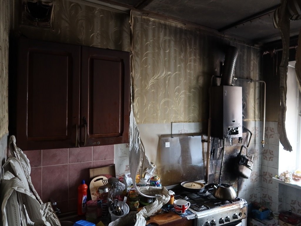 В Ганцевичах горела квартира в многоэтажке