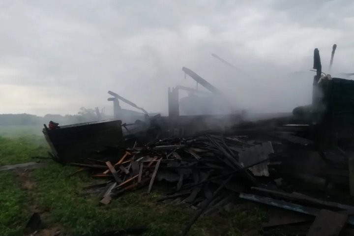 От удара молнии загорелся сарай. Случай в Брестской области