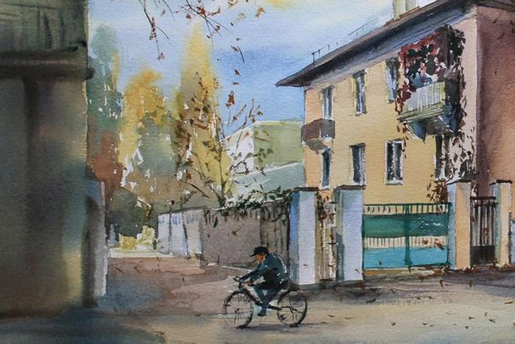 В Бресте открылась выставка «Где? Кто?» с изображениями уютных городских двориков