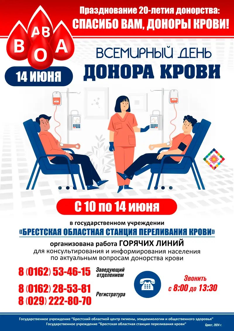 На Брестчине в прошлом году сдали кровь 11,6 тысячи доноров. Кто может быть донором и как проходит сдача крови?