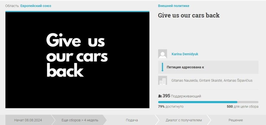 «Мы купили машины для своих семей!» Белорусы обратились с петицией к Литве из-за зависших там авто