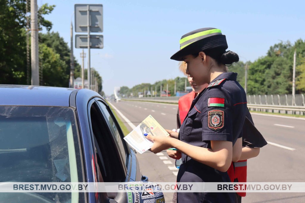 В Бресте водителям и пассажирам раздают воду