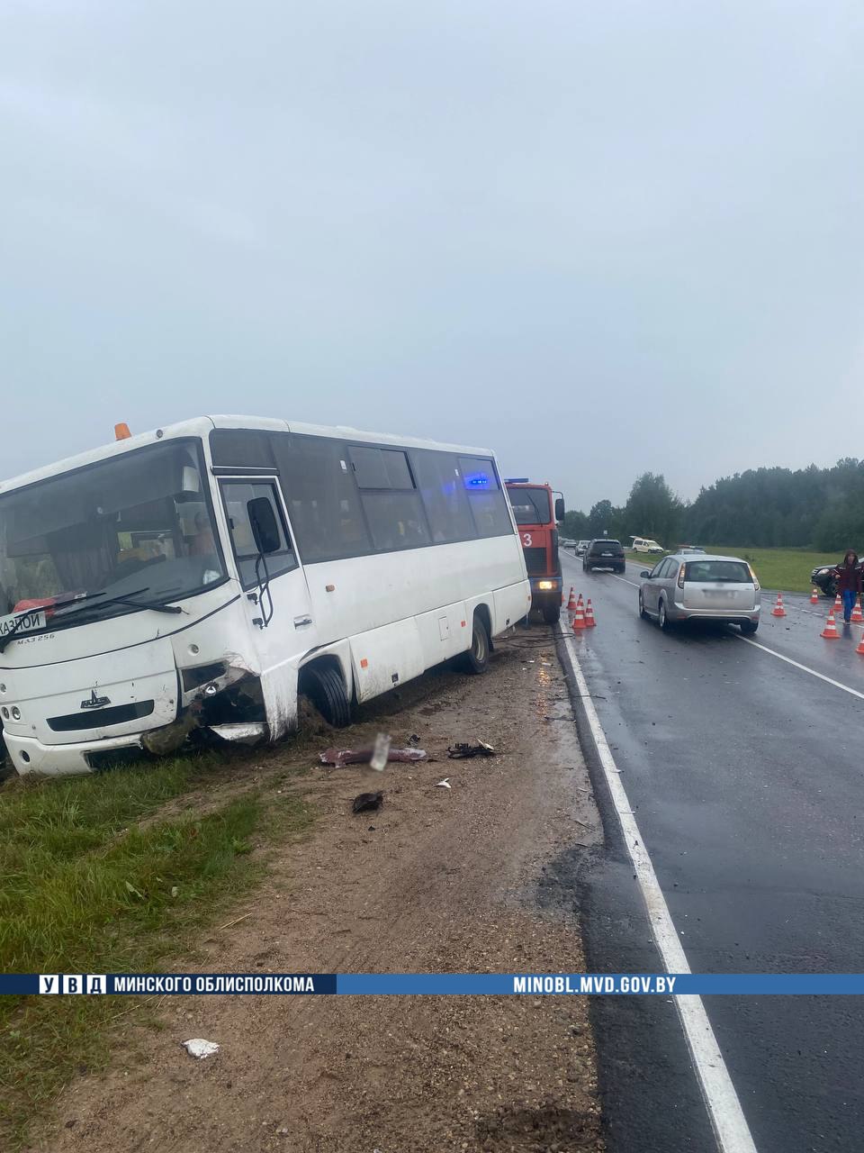 В Беларуси автобус с детьми столкнулся с легковушкой. Подробности ДТП