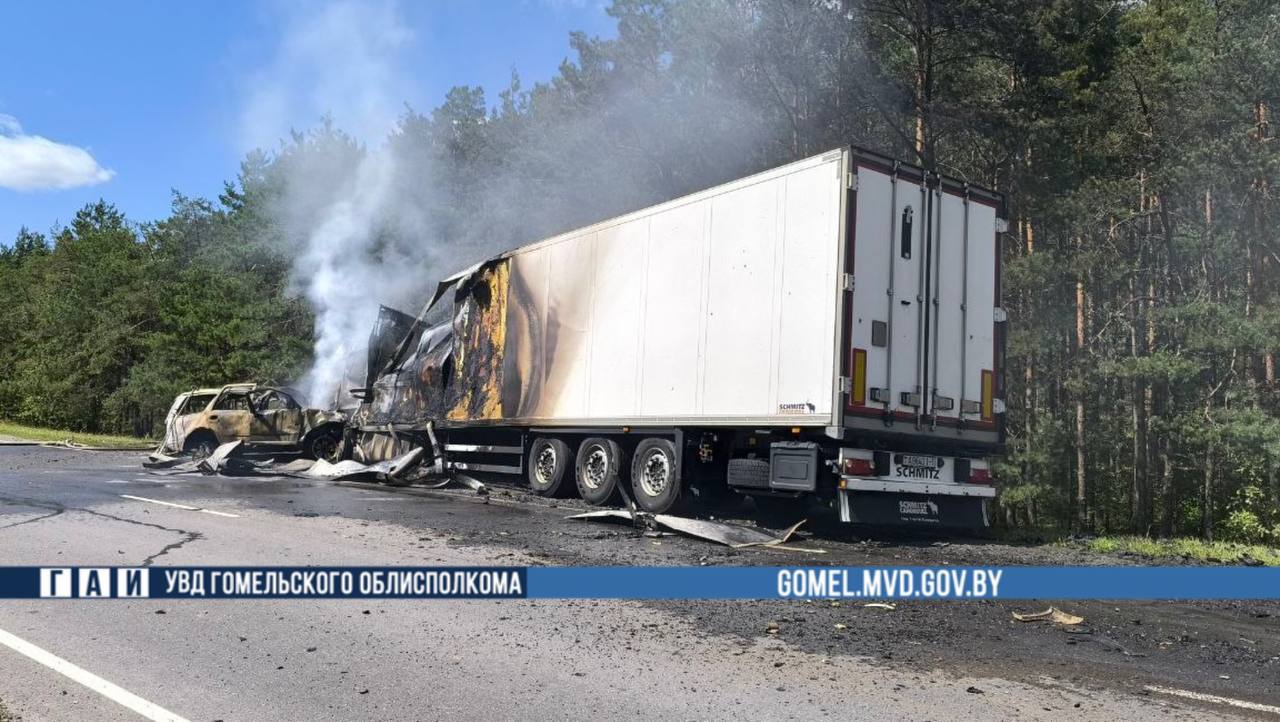 Внедорожник и фура загорелись после аварии на трассе М10 – погиб водитель