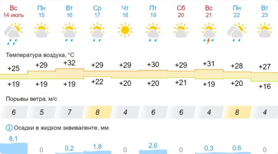 Какая погода ждет жителей Бреста на предстоящей неделе