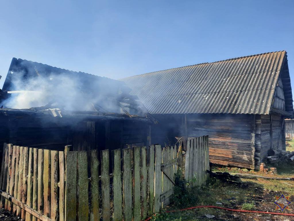 В Ганцевичском районе горела сухая растительность: пенсионерка получила ожоги