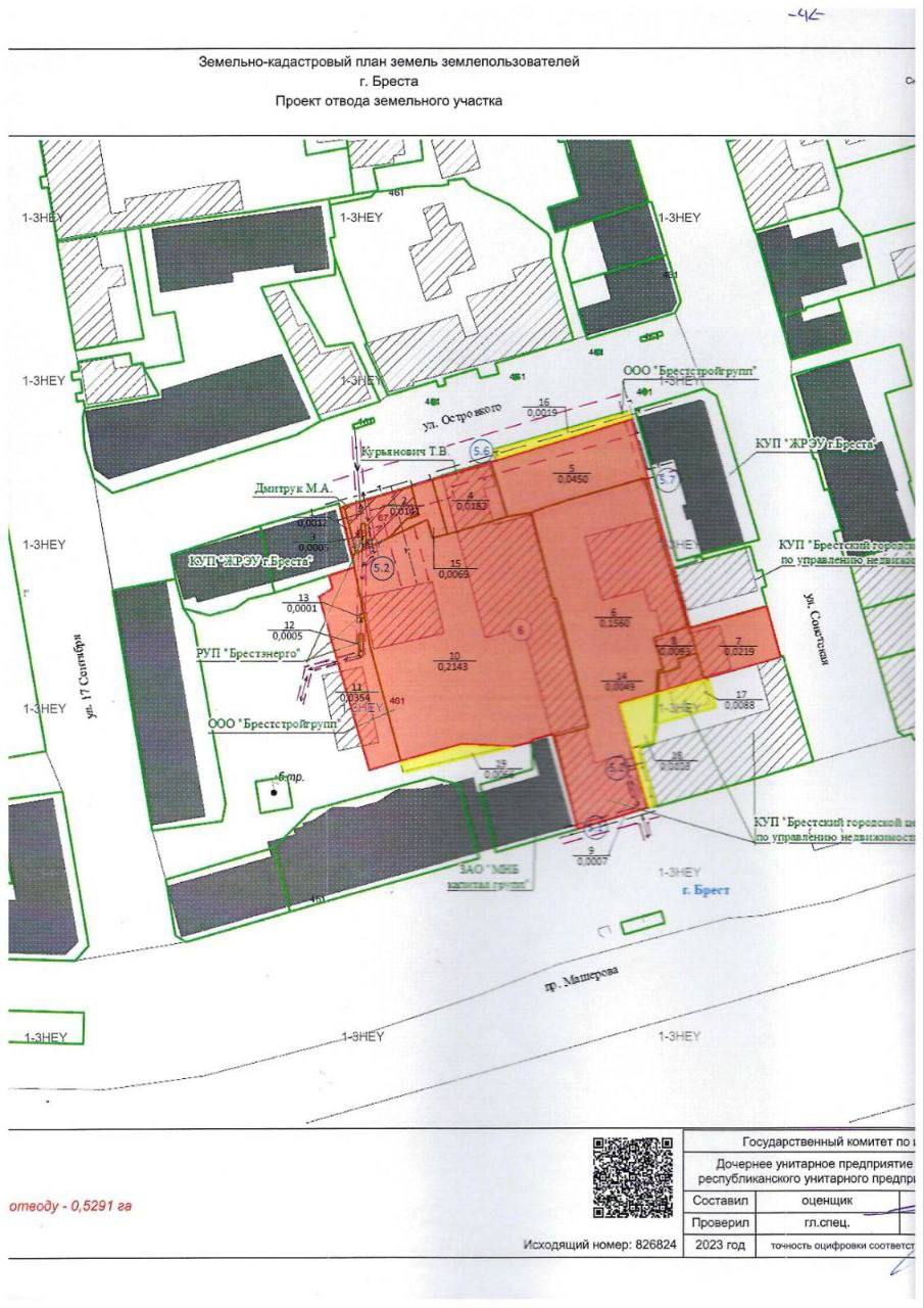 Участок под жилую застройку в центре Бреста. Какая стартовая цена?