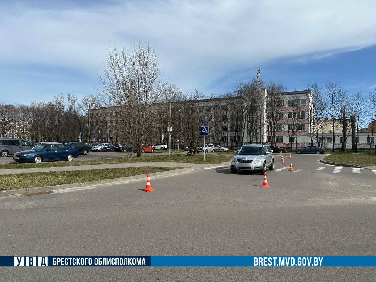 В Бресте водитель автомобиля Skoda сбил велосипедиста