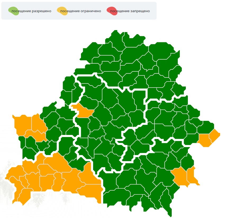 Где ограничено посещение лесов в Брестской области