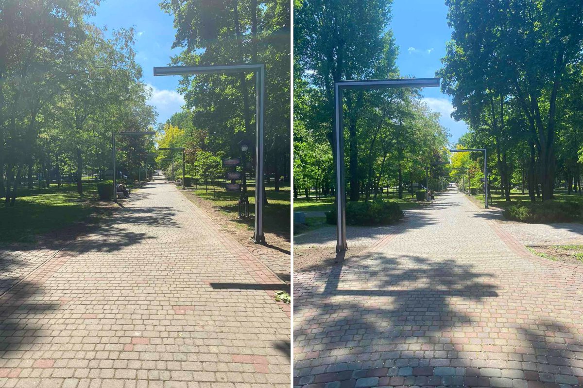 Новое освещение в парке культуры и отдыха Бреста. Вид вечером