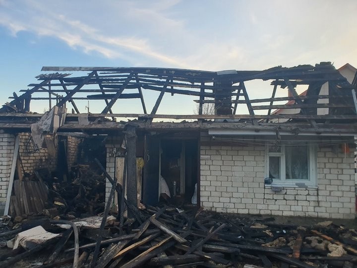 В Ганцевичах горел дом