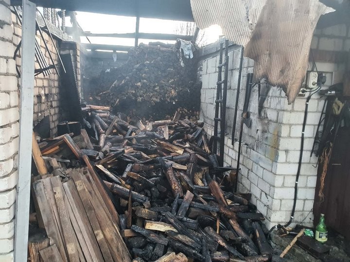 В Ганцевичах горел дом