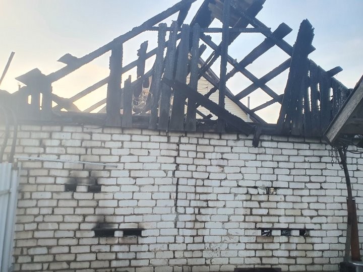 В Ганцевичах горел дом