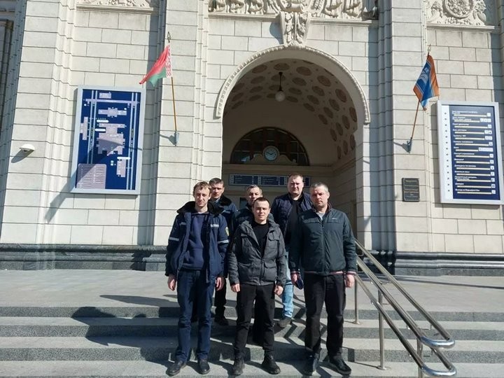 Вернувшиеся с Украины белорусские железнодорожники / Фото: Минтранс Беларуси