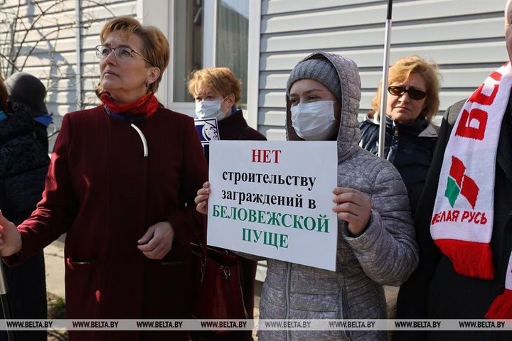 Пикет против строительства забора в Беловежской пуще проходит в Бресте