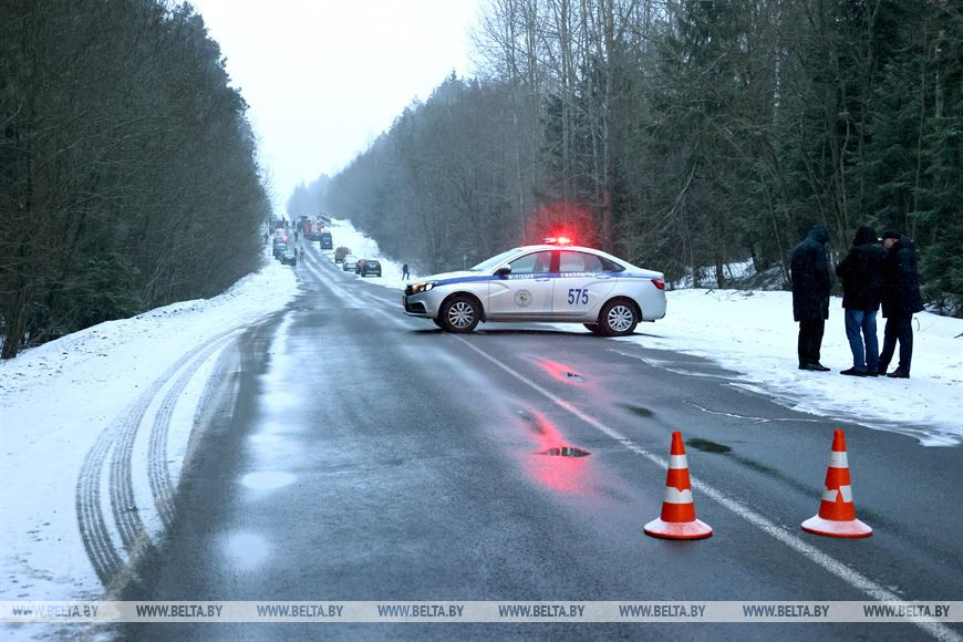 Кадры с места аварии под Смолевичами