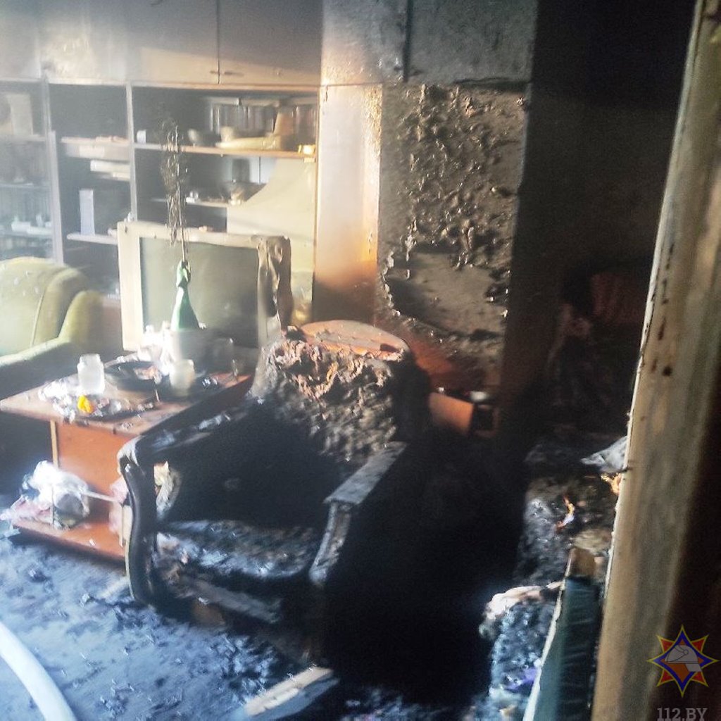 На пожаре в Пинске спасена хозяйка квартиры