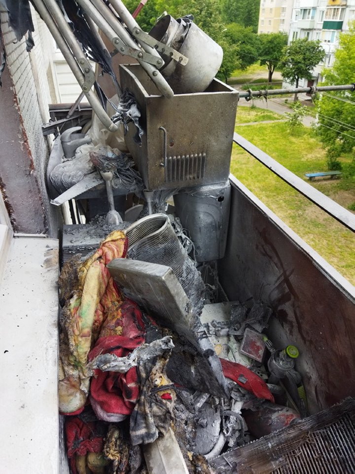 Балкон горел в Барановичах