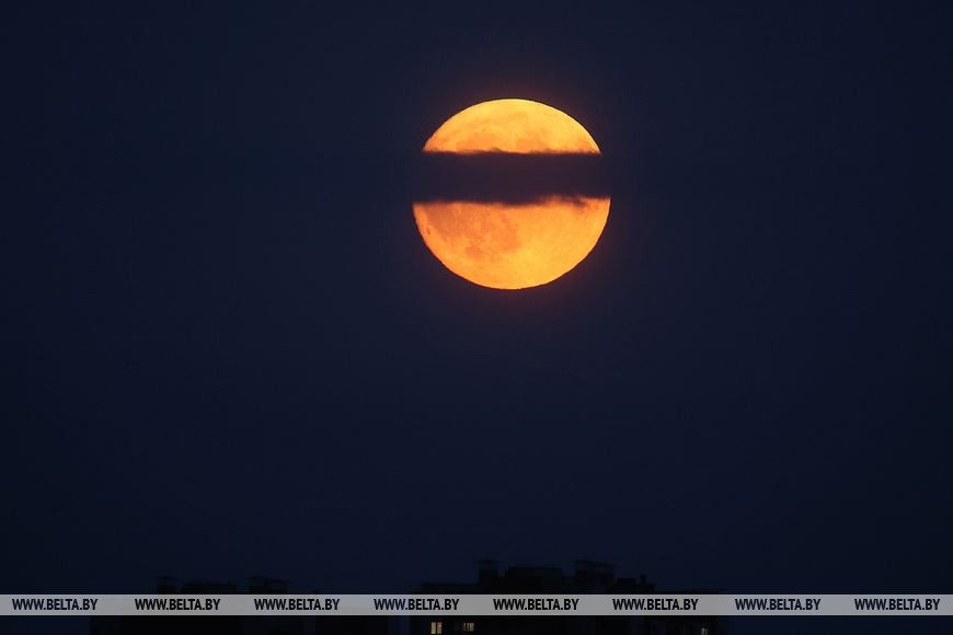 Сегодня ночью белорусы наблюдали в небе первое в этом году суперлуние