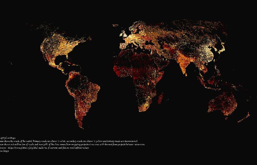 Как выглядит Беларусь на карте дорог мира