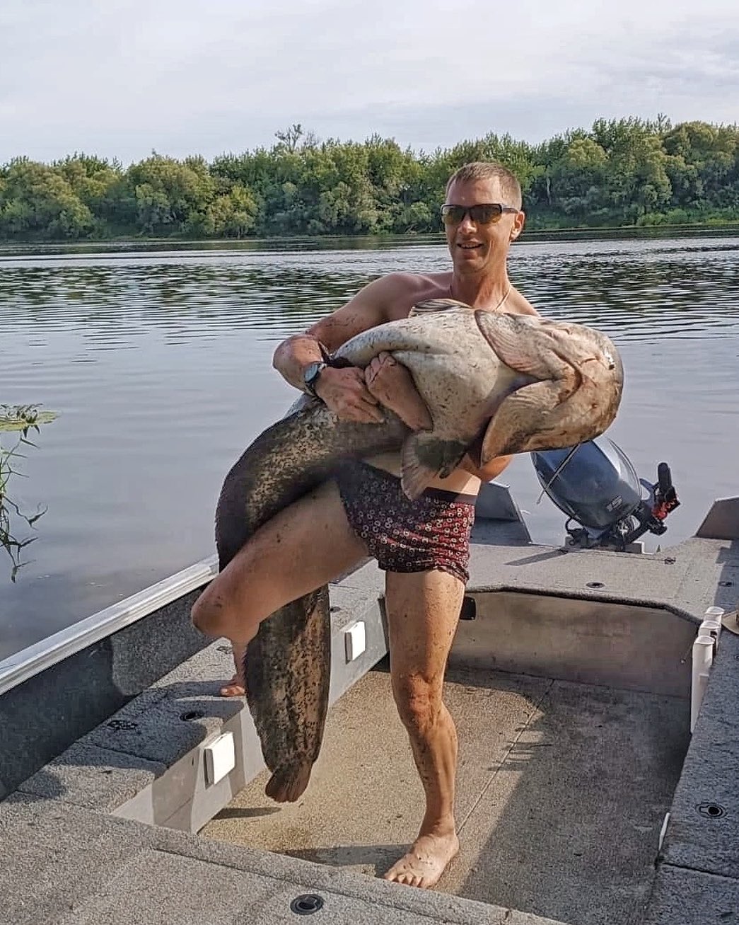 Сома-гиганта выловили в Полоцком районе