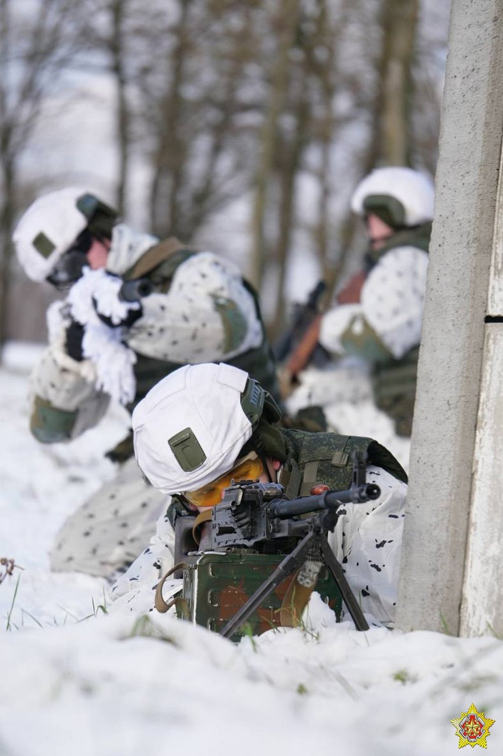 Брестские десантники в зимнем камуфляже отработали действия при подъеме по тревоге