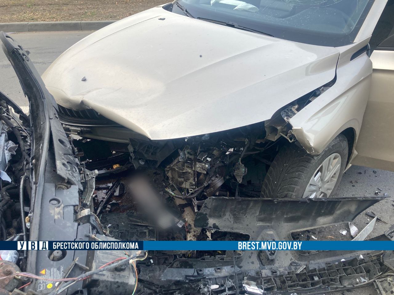 Лобовое столкновение на улице Жукова в Бресте
