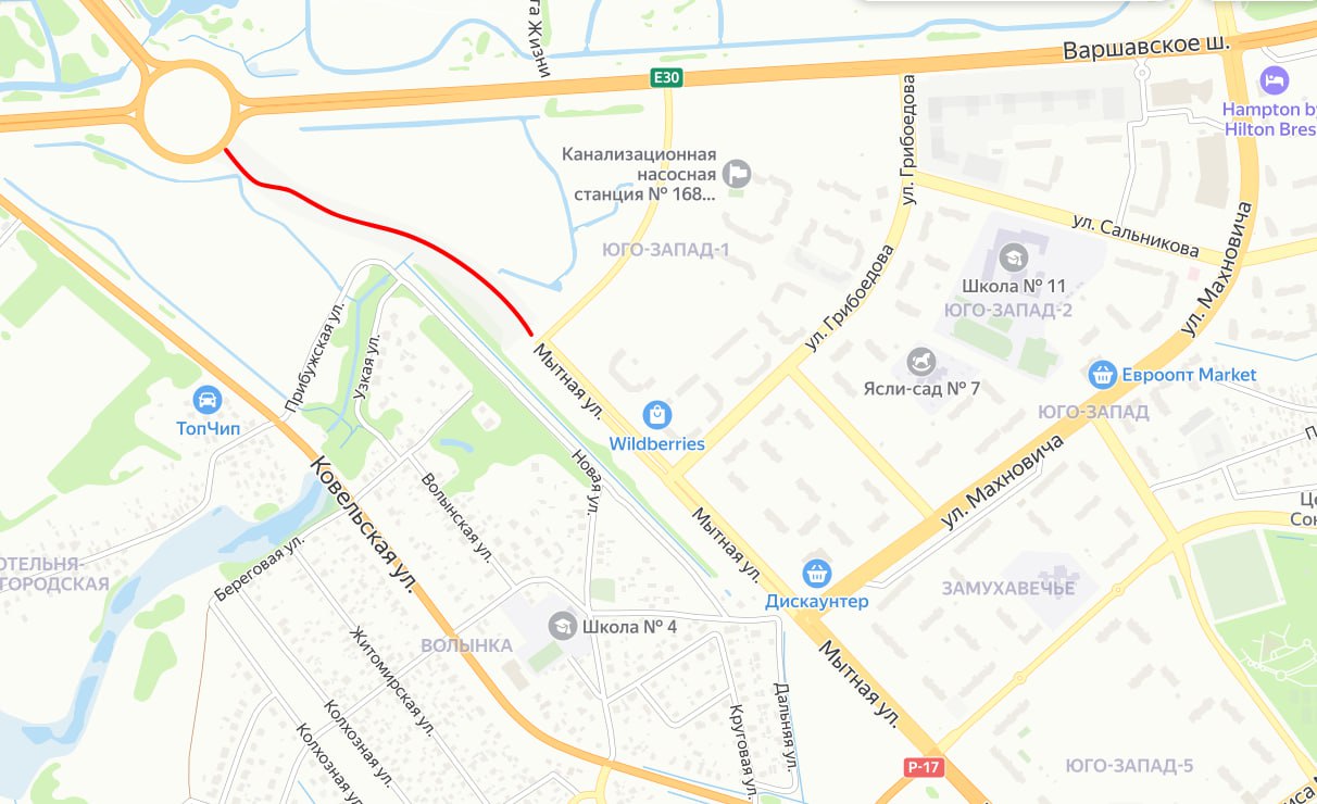 В Бресте асфальтируют улицу Мытную — она станет дублером Ковельской