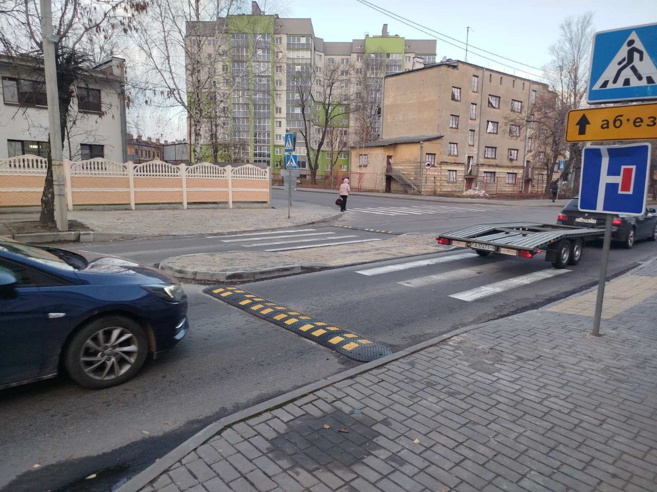 В Бресте обустроен островок безопасности на ул. Красногвардейской