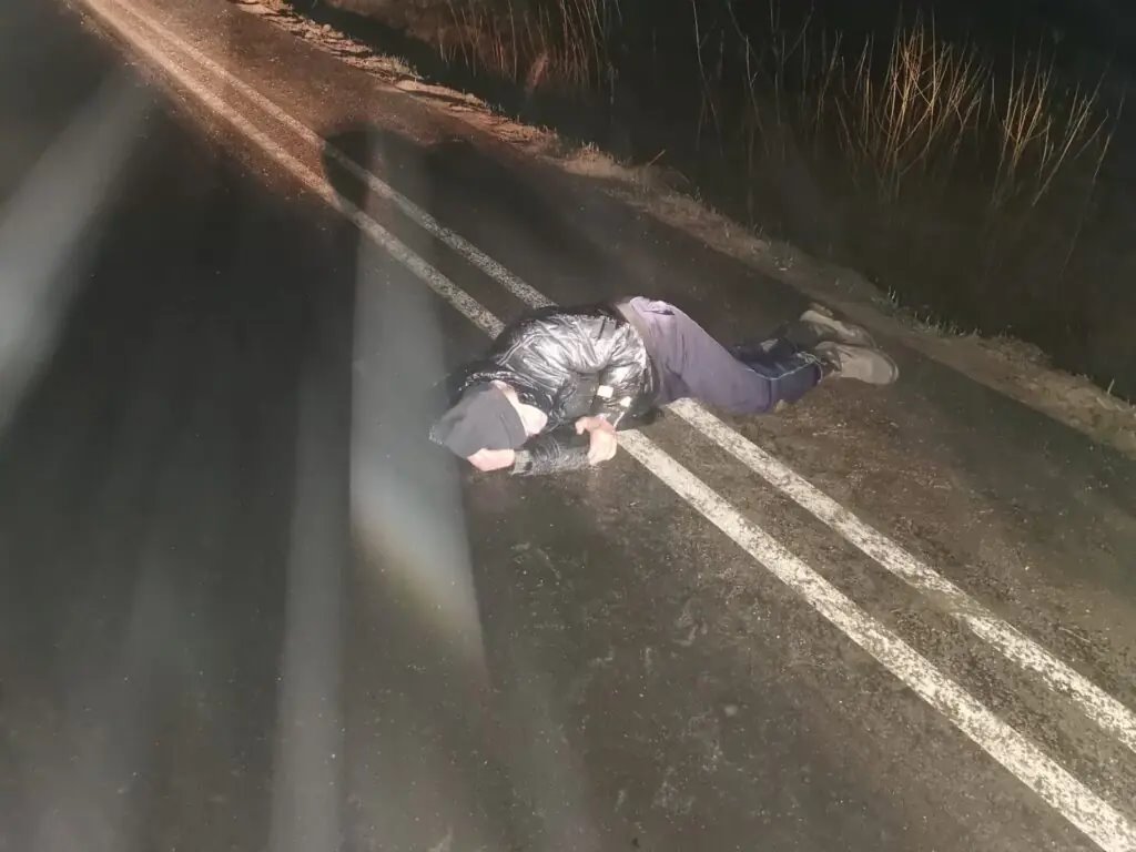 Сотрудники ГАИ спасли пьяного мужчину на дороге