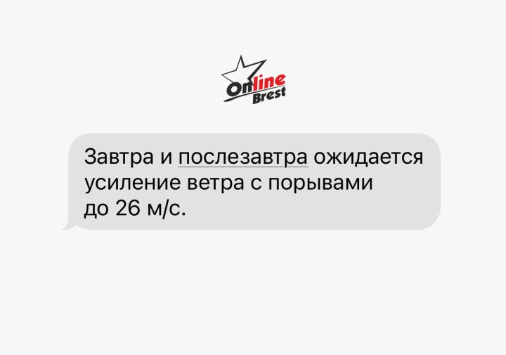 В Беларуси объявлен оранжевый уровень опасности из-за сильного ветра