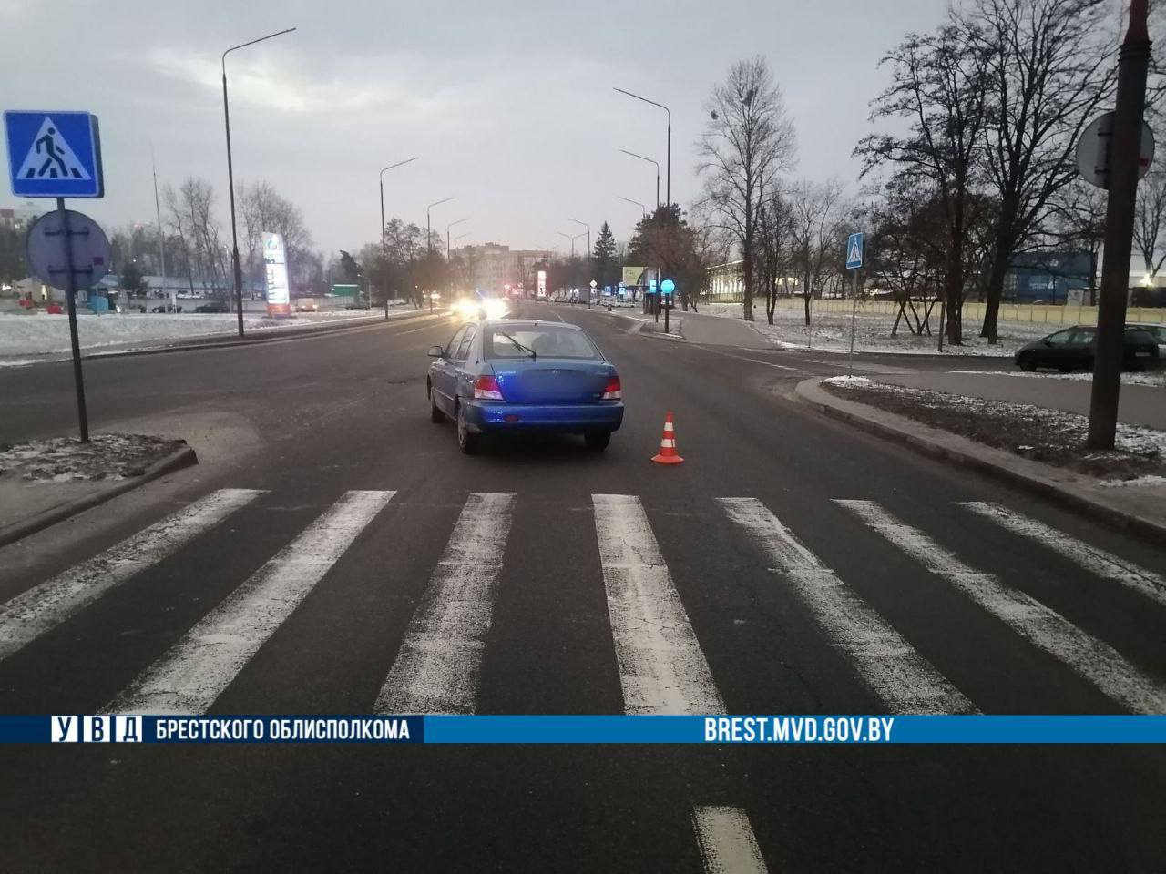 В Бресте на ул. Лейтенанта Рябцев водитель Hyundai сбил пешехода