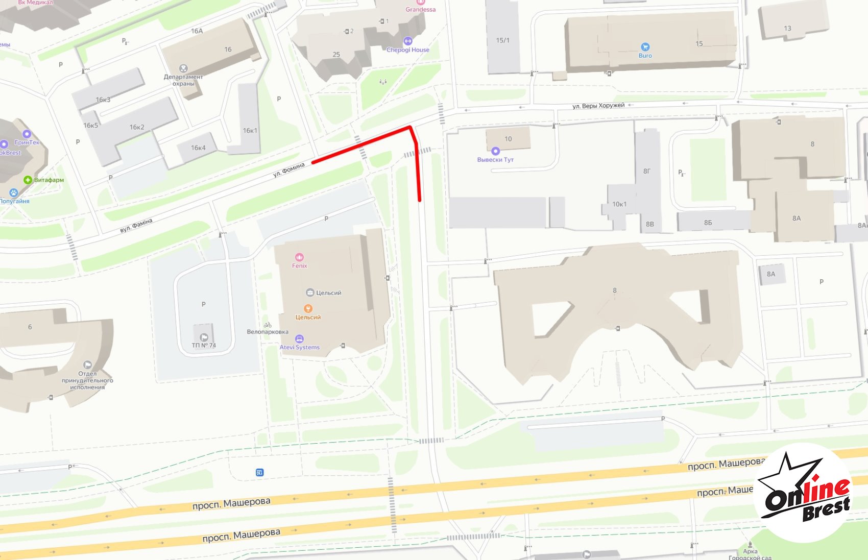 Возле «Цельсия» в Бресте изменили направление главной дороги