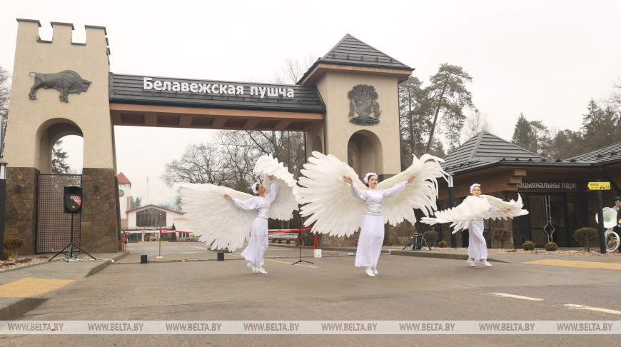 Обновленную въездную браму открыли в Беловежской пуще