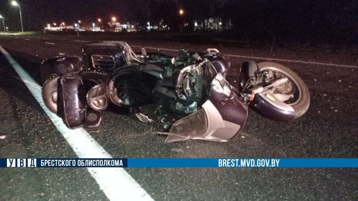 Под Брестом мотоциклист не справился с управлением