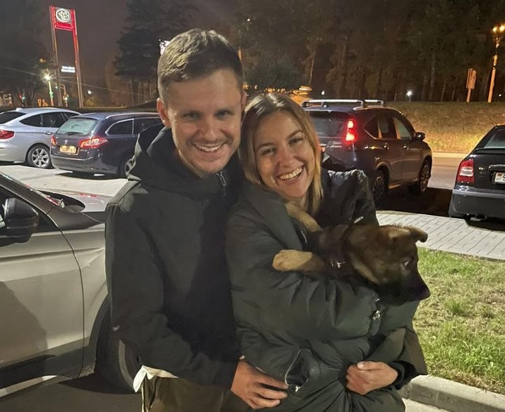 Щенок проделал путь на автовозе из Казахстана в Минск