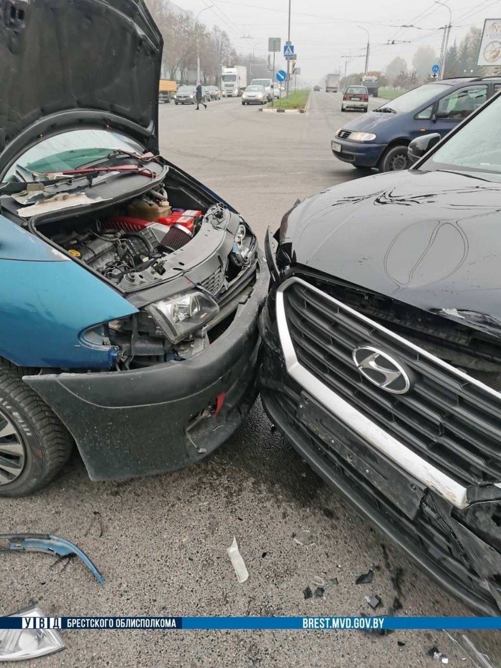 В Бресте произошло ДТП с участием трех авто