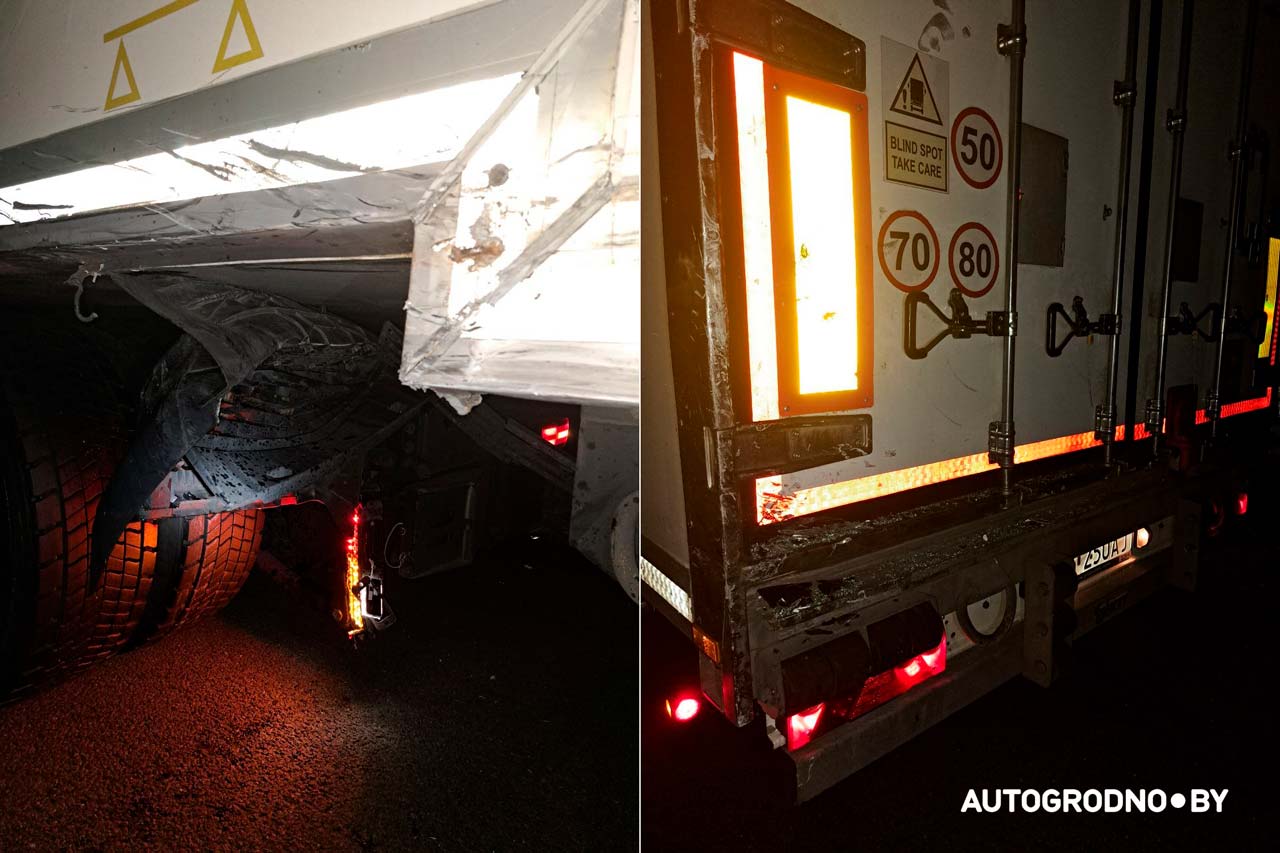 В семейный экипаж белорусских дальнобойщиков жестко врезался француз под Парижем